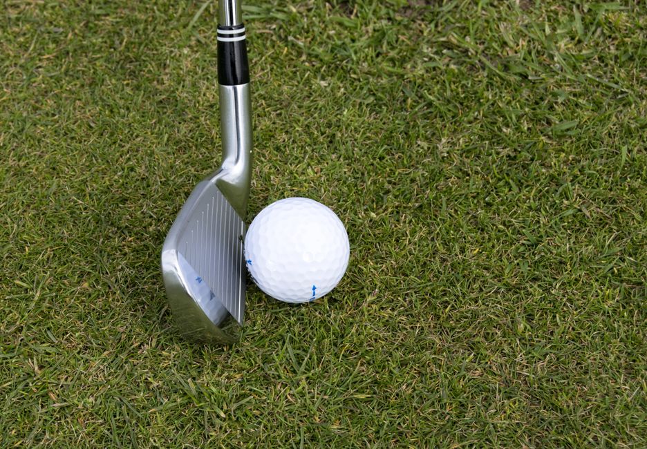 wedge up close to a golf ball