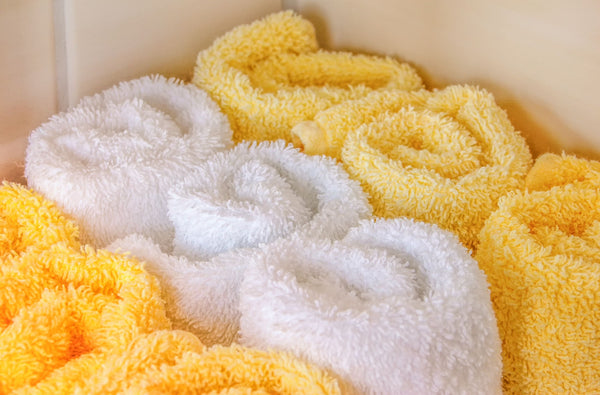 rows of clean towels
