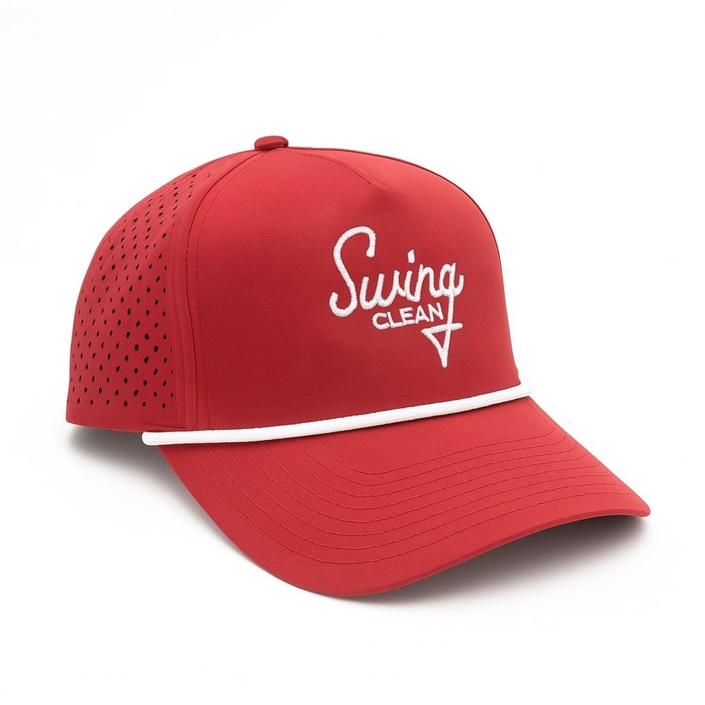 Swing Clean logo rope hat in red with white logo